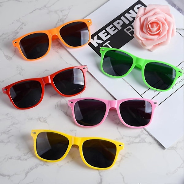 12 Pak Solbriller Neon Farver Solbriller Fest Favorer Goody Bag Fyld Bulk til Fødselsdagsfest Strand Pool Party, 12 Farver{ DB} Mixed Color