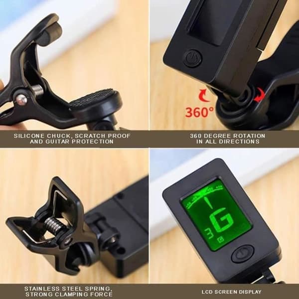 Professionell gitarrstämmare, clip-on gitarrstämmare, elektronisk gitarrstämmare, 1 st
