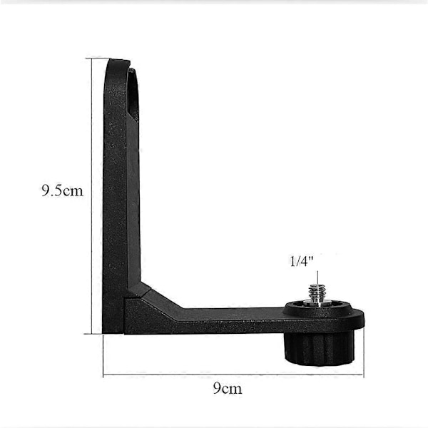 2 st Magnetiska L-fästen för 2-linjers Lasernivå 1/4' gänga Universal Superstark Järnmagnet Adsorption Stativ [DB] black
