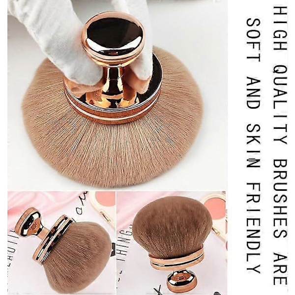 Extra Stor Kroppssminkborste För Ben & Bronzer Solskyddsmedel Applikator Foundation Oval Med Väska Guld Svamp [DB] golden
