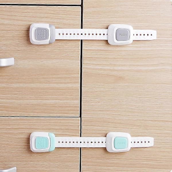 Babysäkra Självhäftande Möbler Väggankare Säkerhetsremmar 4-pack [DB] Grey 24x4cm
