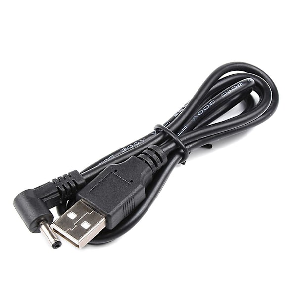 USB hane till 90 graders 3,5 mm x 1,35 mm för DC-strömstickpropp hane 5V kabel 100 cm/3,3 fot [DB] Black