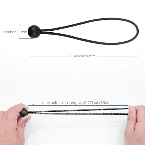 Bungee Cord, 35st svarta Bungee Bungee Ball(20cm) Tarp Bungee Cord, Hållbar Portabel Bungee Krok För Banner, Presenningar, Paviljonger, Tält db