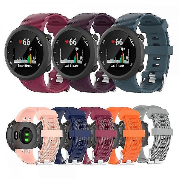 Vaihtokellohihna Garmin Forerunner 45 / 45s älykellolle - Silikoninen ranneke Garmin Forerunner 45 45s kellolle dark purple strap