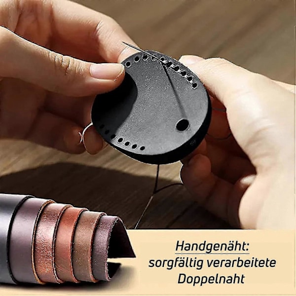 2 st PU Läder Airtag Nyckelbricka, Airtag Hänge Airtag Fodral Airtag Hållare Airtag Nyckelring Airtag Nyckelring Fodral Hållare [DB] Black