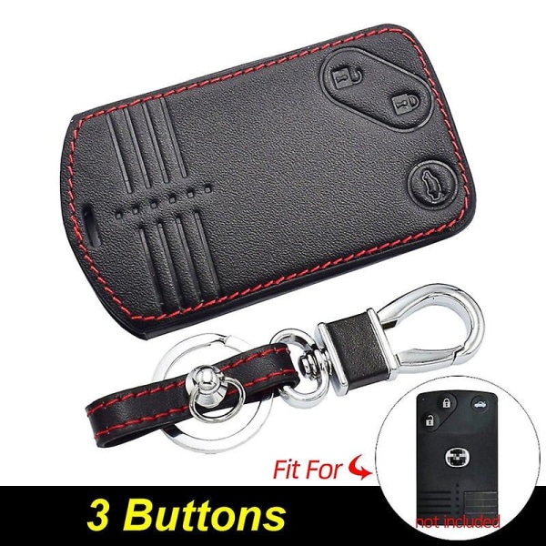 Nahkainen auton avaimen kotelo avaimenperä Mazda CX-7 CX-9 MX-5 Miata RX-8 2008 2009 Älykäs avaimeton kaukosäätimen suojakotelo Avaimen aihion [DB] 3 Buttons
