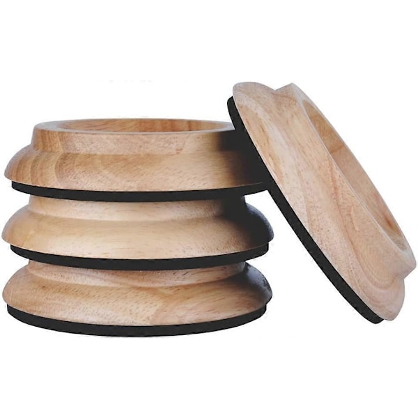 4 st Upprätt Pianohjul Koppar, Premium Hårdträ Pianohjul Skydd Möbelben [DB] Natural Wood