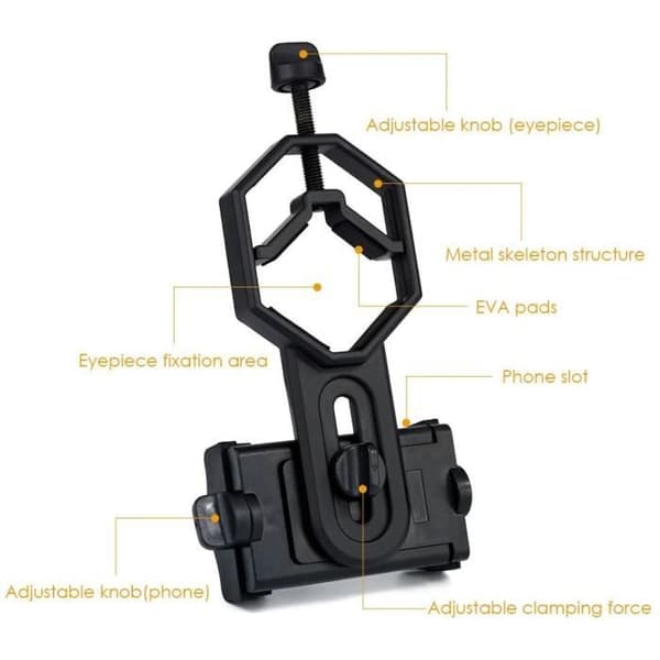 Kikkerter, teleskoper og optik Surplex Universal bærbar smartphone digiscoping-adapter til teleskop, mon 2793[DB]