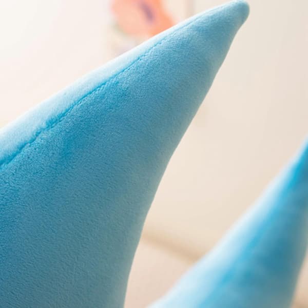 Måne Pyntepude, Blød Plys Dekorativ Pude, Måneformet Fyldpude til Seng, Sofa & Hjemmeindretning[DB] Blue