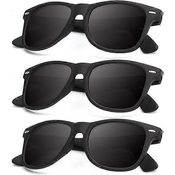 Polariserade Solglasögon för Män och Kvinnor Matt Finish Solglasögon Färgade Spegelglas 100% UV-skydd (3-pack) db
