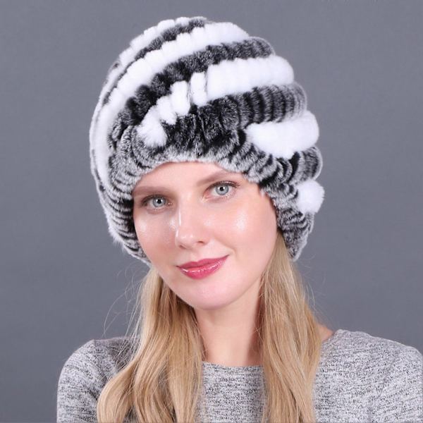 Dame Fur Beanie Hat med Plyslag for at Holde Varmen til Kolde Vinterudendørsaktiviteter [DB] 1