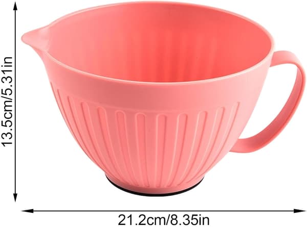 Miksboller for baking | Sklisikker multifunksjonell målekopp, eggeblandebolle - for baking, matlaging, servering av suppe, kake, egg, sjokolade, saus Wa[DB] Pink