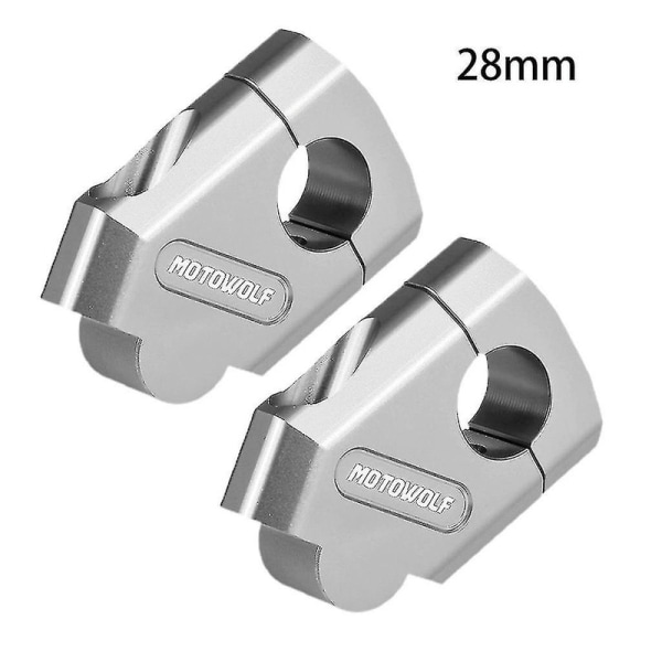 28mm 22mm Styrholder Klemme Motorcykel Styr Forhøjer Montering Til Honda- Holdbar db Silver B