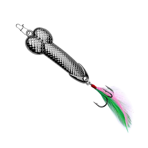 Wobble Fish Lures Spoon Lure Feather Bait Hook Fiskeutstyr Gave Til Fiskeelskere [DB] Black 11g