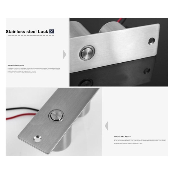 Dc 12v Mini Elektrisk Feilsafe Rustfritt Stål Solenoid Elektrisk Dørlås 2 Ledninger Tilbakemelding Lås