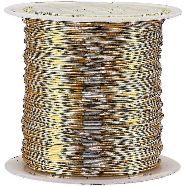 8 m/spole 0,8 mm guldbelagt kobberperle metaltråd til smykkefremstilling Ledningsfremstilling [DB]