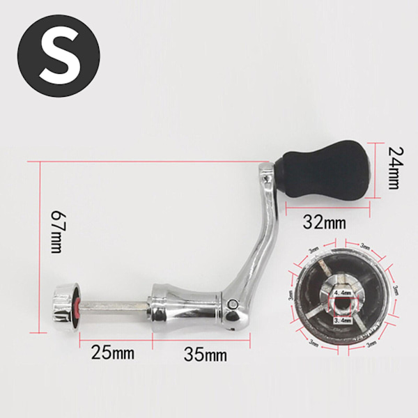 Universal Spinnrullehandtag Metall Fiske Rulle Rock Arms Grepp Knapp Delar Fg {Db} S