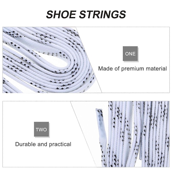 1 Pari Ammattimaisia Jääkiekko-Luistelukenkien Nauhoja Vahattuja Nauhoja Pakkasenkestäviä Murtumattomat Kengännauhat Urheiluun Hiihtoon Jääkiekkoon (Valkoinen, 96 Tuumaa) db White 244X1CM