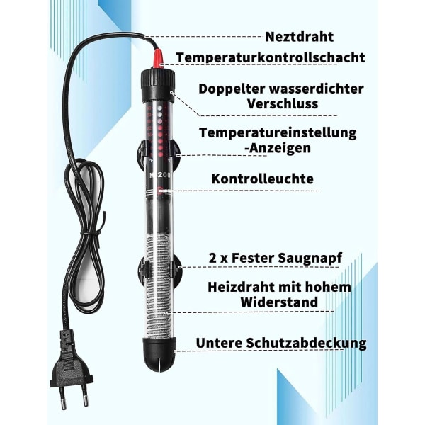 Säädettävä akvaariolämmitin 120l 100w termostaatilla 20-34c akvaarioille ja kalasäiliöille