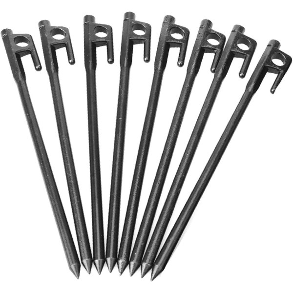 Tent Pegs Ground Stakes Camping Heavy duty Rocky Cast Wrought Iron 8 Inch with Hook