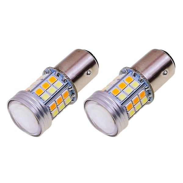 2 st LED-lampor 1157 Bay15d P21/5w 45smd Canbus Dubbel Bil Blinkerslampa +gul [DB]