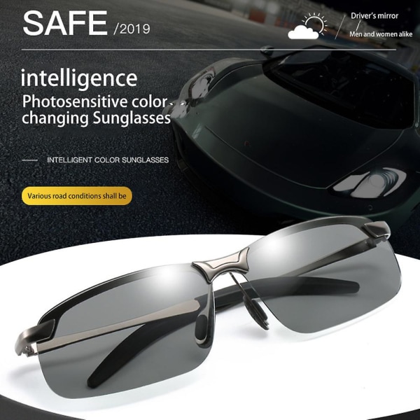 HD-polarisoidut päivä- ja yönäkölasit miehille ja naisille ajoon Aviator-aurinkolasit  [dB} Black gray flake A