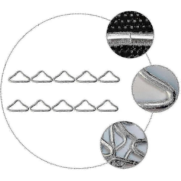 20 stycken triangelringspännen i rostfritt stål v-ringar kompatibla trampolin reservdel trampolinmatta [DB]