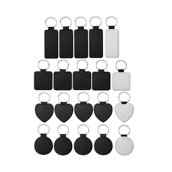 Sublimering Tomme Nøkkelringer Pu Nøkkelring Anheng Varmeoverføring Nøkkelring Ornament Til Diy Håndverk