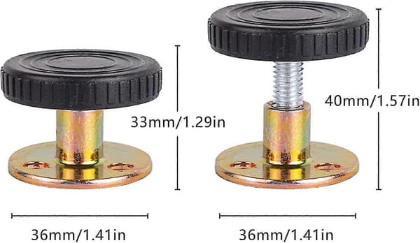 4 stk. anti-rystesengeramme til sengesofastabilisator, sort (33-40 mm) db