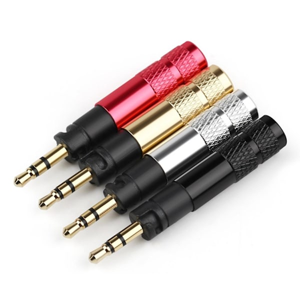 2 stk 2,5 mm 3-polet stereo lydkontakt hodetelefonpluggadapter for Momentum hodesett{ DB} Red