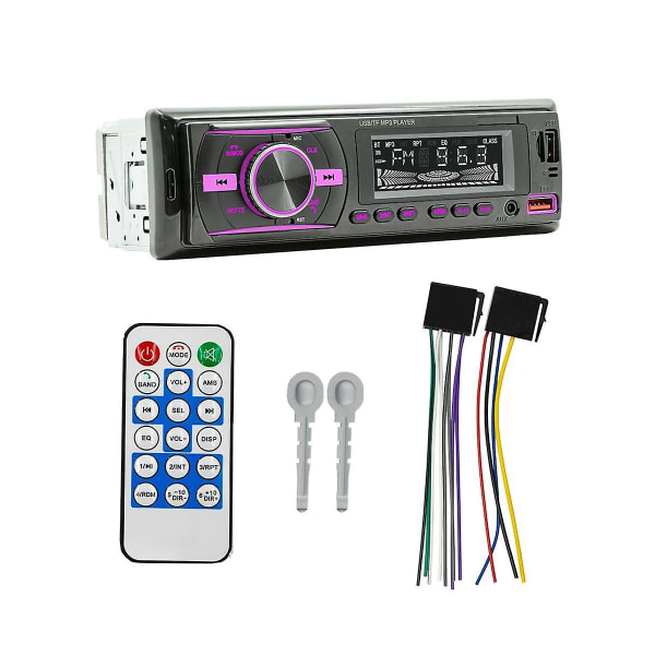 Enkel Din billyd Bluetooth bilstereomottaker med LCD-skjerm Am/fm-radio Mp3-spiller Usb Sd Aux-appkontroll