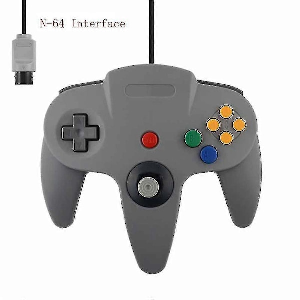 2 Pakkausta Klassisia Langallisia N64-ohjaimia Retropeleihin 64-bittinen Peliohjain Joystick-korvaus [Db] 02 1pc