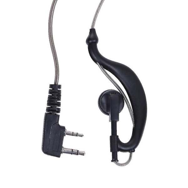 Svart 2-pinners Ptt-mikrofon-headset kompatibel med Kenwood-radio Baofeng Uv5r Car {DB