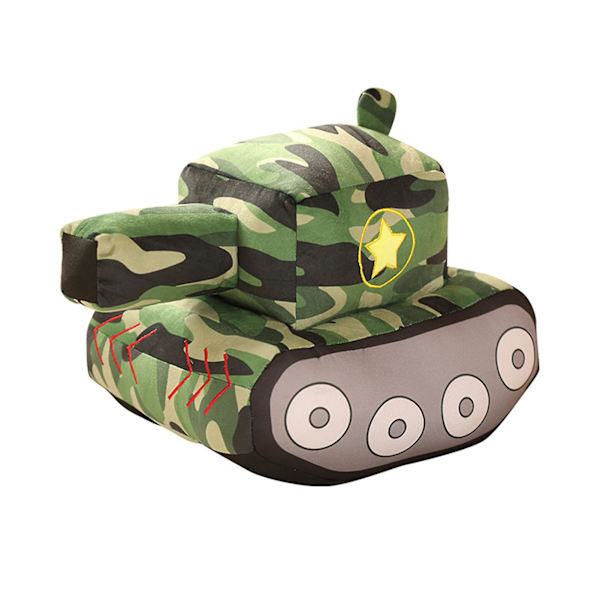 Tank Plyschleksak Simulering Modellering Pentagram Mönster Kamouflage Sovande Följeslagare Kramande Kudde Barn Plyschdocka DB S