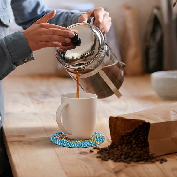 DIY Havtema Diamantmaling Coasters til Bord 8 stk Tre [DB]