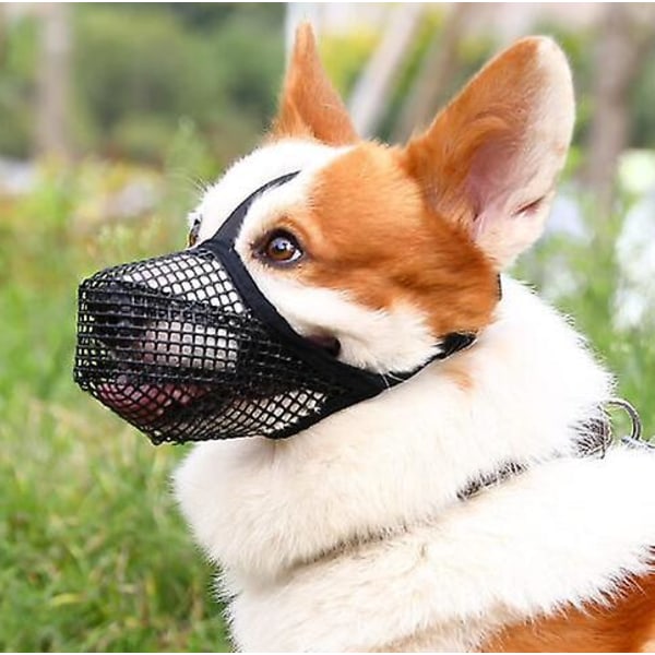 Hundens nosparti, Hundens mesh med justerbara remmar, förhindrar bitande tugga och slickande Andas