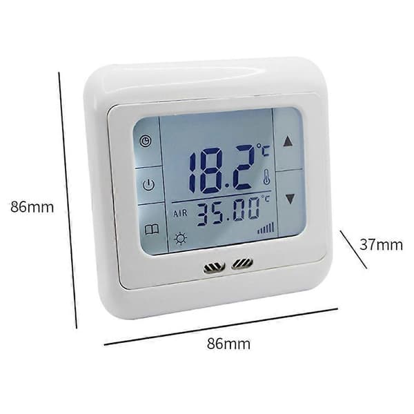Elektrisk varmetermostat 0-99 () 16000 (ma) touch LCD-skærm gulvvarmetermostat controller [DB]