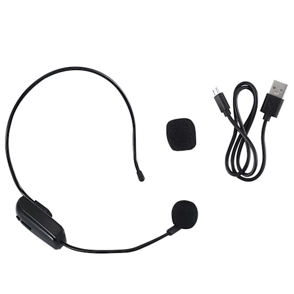 Trådlös Mikrofon Radio FM Headset Handsfree Mic för Högtalare Undervisning Turguide Försäljning Promotion {Db} Black