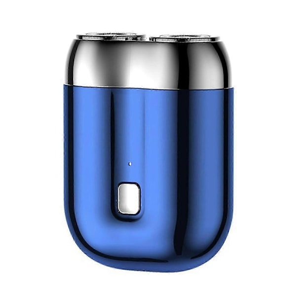Elektrisk barberhøvel med dobbelt hode for menn - Mini USB-barbermaskin, bærbar, vaskbar [DB] Blue