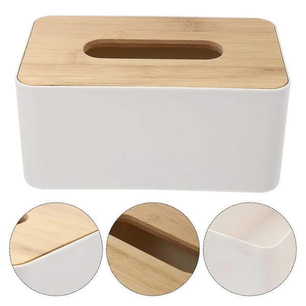 Tissue Box Bambuslåg Multifunktionel Tissueholder 1 stk. til hjemmebrug[DB]