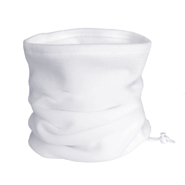 Unisex Vinter Utomhus Solid Färg Mjuk Tjock Fleece Halsvärmare Gaiter Cover Hat DB White
