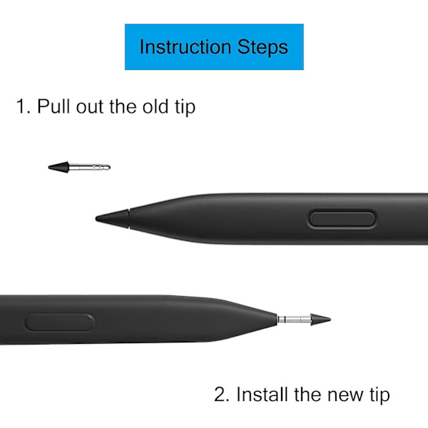 Ersättningsspets/nib för Microsoft Surface Slim Pen 2 - 1 st, svart - Slim Pen 2 ersättningsspets/nib