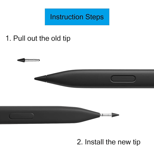Ersättningsspets/spets för Microsoft Surface Slim Pen 2 - 1 st, svart - Slim Pen 2 Ersättningsspets/spets