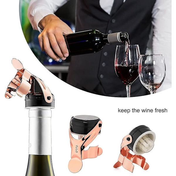 Champagnestopper, 2 st Rostfritt Stål Champagneflaskpropp För Cava Prosecco Mousserande Vinpropp TY [DB] Rose gold 2pcs