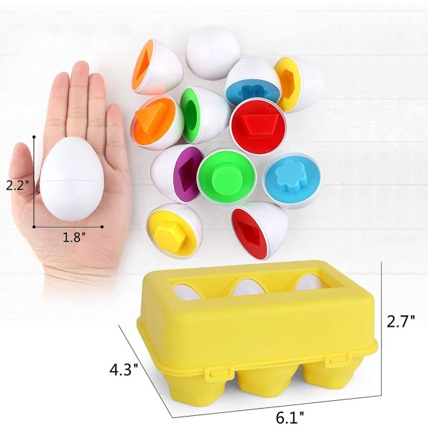 Yhteensopivat munat - Toddler lelut - Värien muodot Vastaavat set - Opetusväri, muodot ja lajittelun tunnistustaidot - Lajittelupalapeli baby