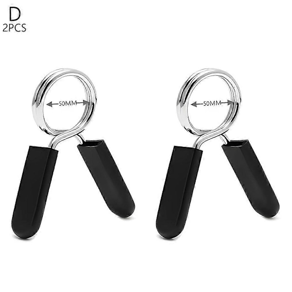 2/4 stk 25-50mm Vektstanglås Klemme Fjær Krageklips Trening Vektløfting Dumbbell Lås [DB] 50mm 2pcs