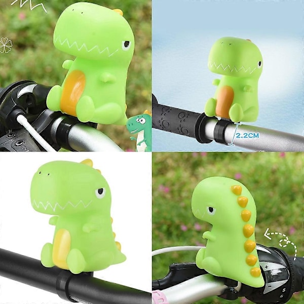 Söt Scooter Cykelklocka Barn Cykelhorn för Pojkar Flickor [Db] Green dinosaur