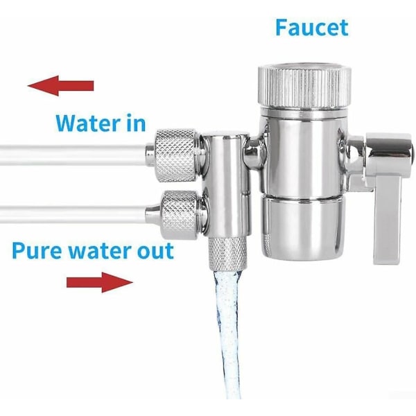 Diverterventil Vandrenser Skifteventil til Espring Amway To-vejs Hane Filter Diverterventil 3/8in & 5/16in Ud {DB}