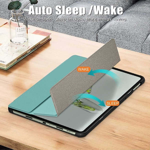 For OnePlus Pad Go/Oppo Pad Air 2/Pad Neo Smart Case PU Lær Tri-fold Stativ Tablet Cover [DB] Multicolor Style E