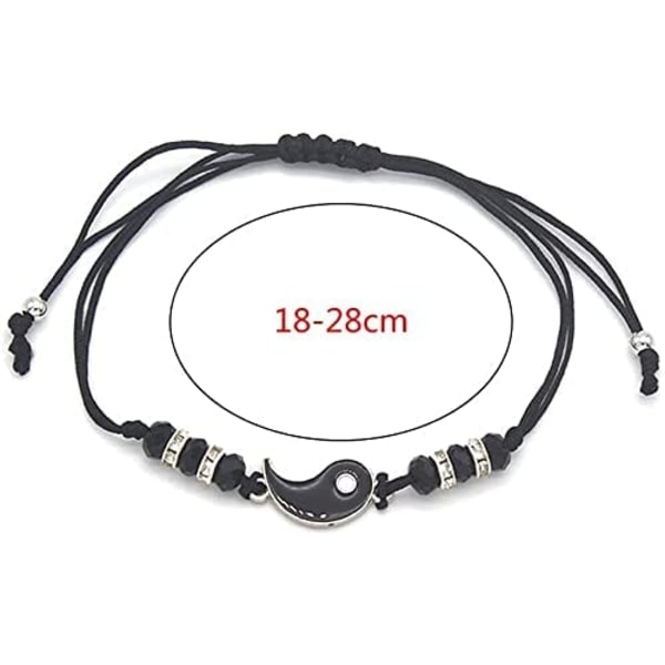 2 matchande yin och yang justerbara rep-armband